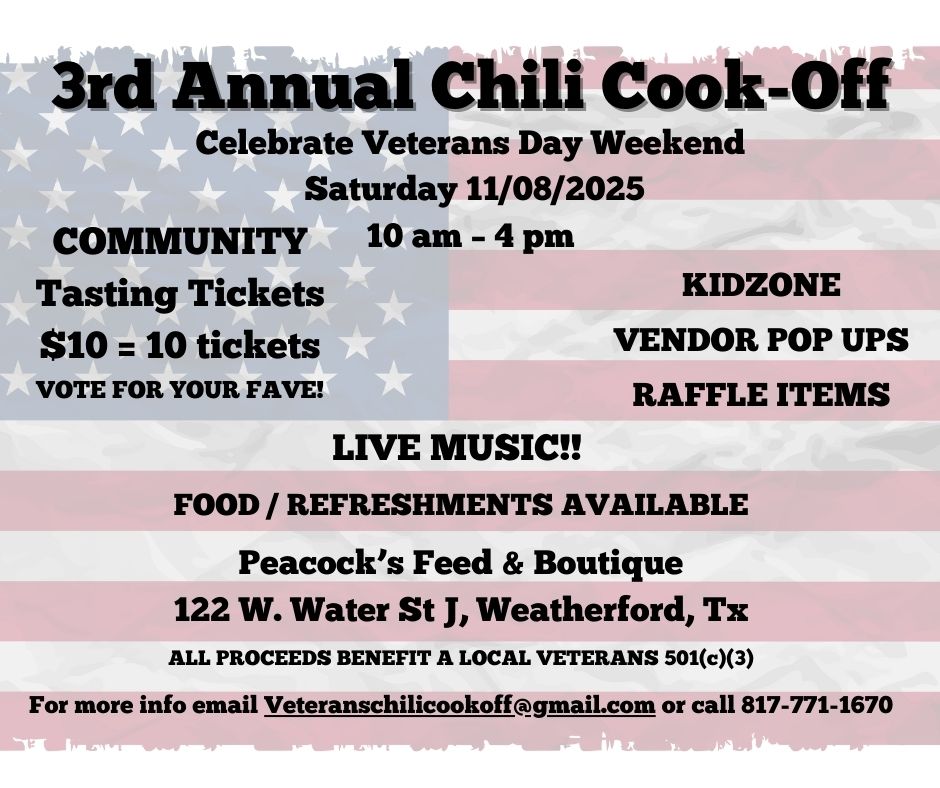 Veterans Day Chili Cook-Off â€” Americana Roofing community event Parker County